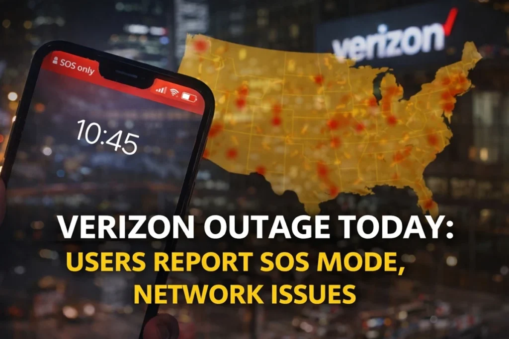 Verizon outage today with SOS mode reports and US outage map highlights