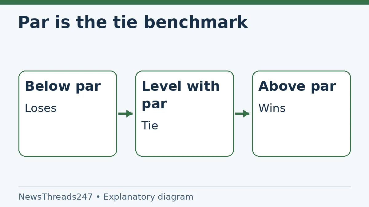 At a valid DLS abandonment comparison, above par wins, level ties and below par loses.