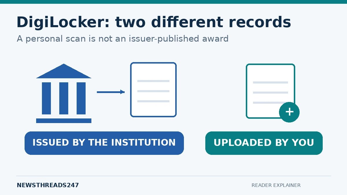 Institution-issued documents and self-uploaded files are different.