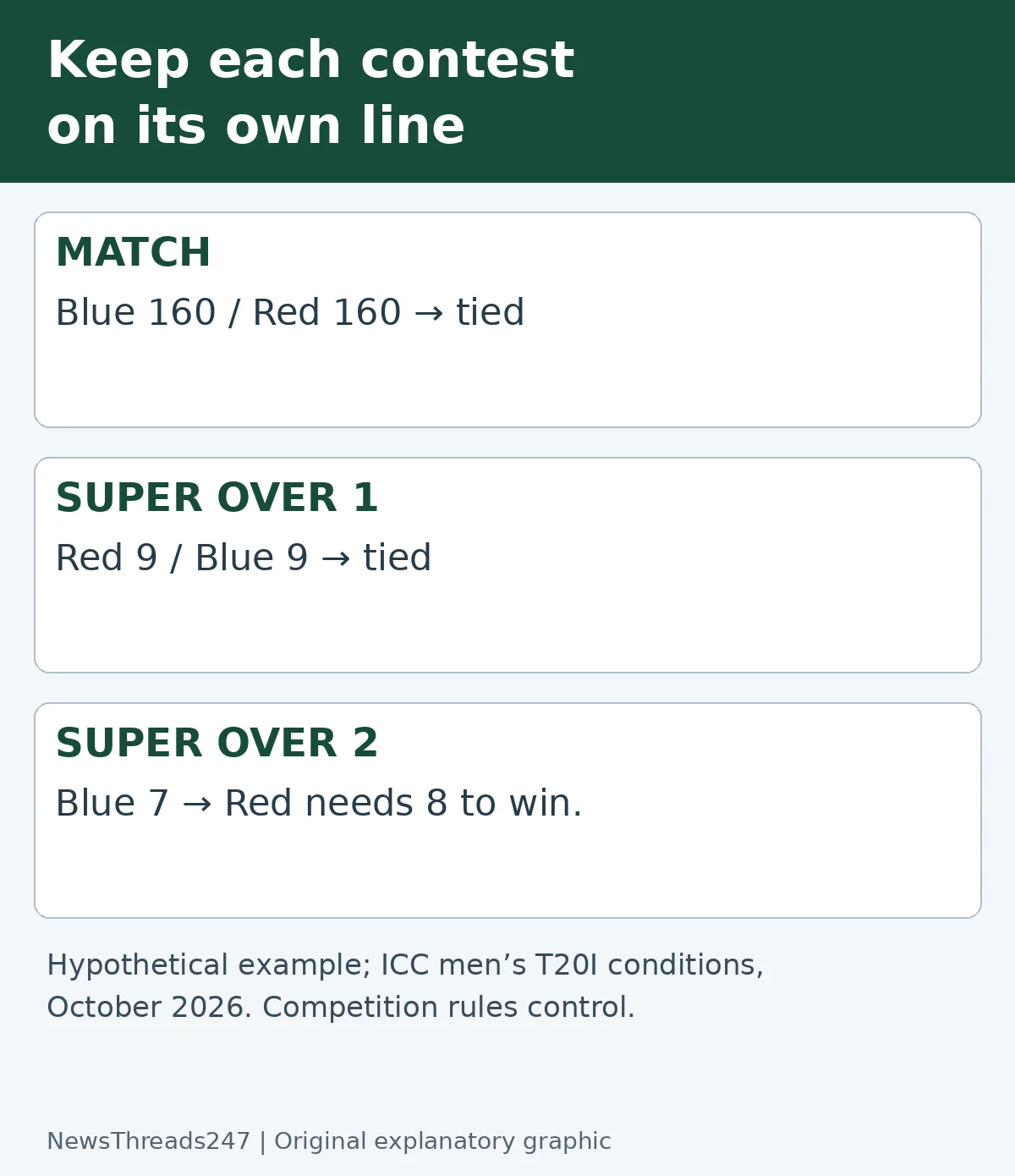 Original explanatory diagram: A Tied Super Over Starts Another Contest: Read the Score and Player Limits